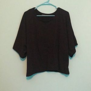 Zanzea Black Large flowy round neck t-shirt